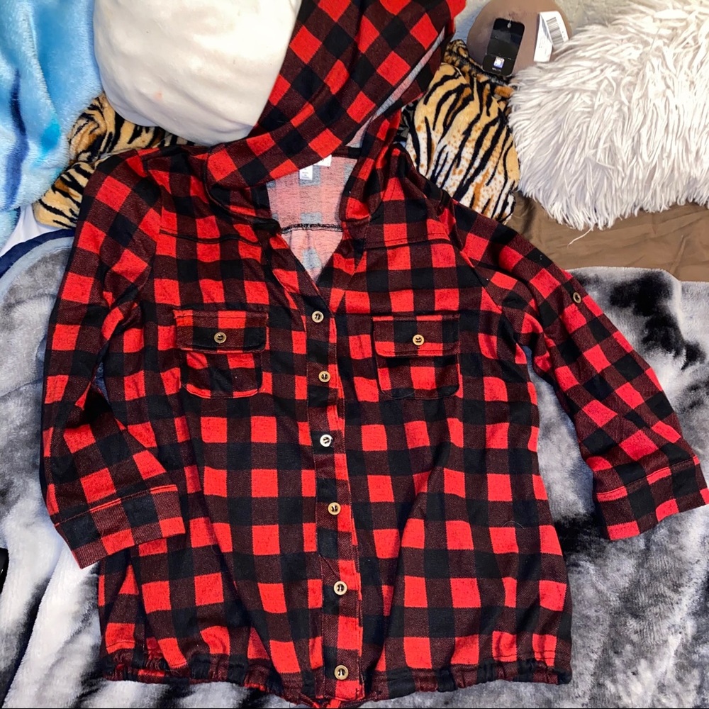 Flannel hoodie